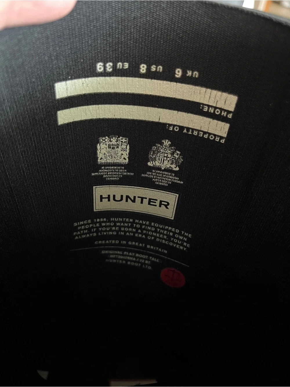 HUNTER Women's PLAY Tall Rain Boots Black Sz 8
